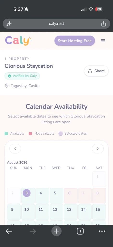 Caly public property page
